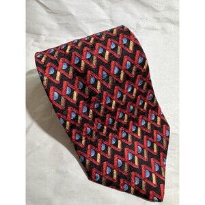 Ermenegildo Zegna Diseono Esclusive Geometric Mens Neck Tie Silk Italy 58"x4"